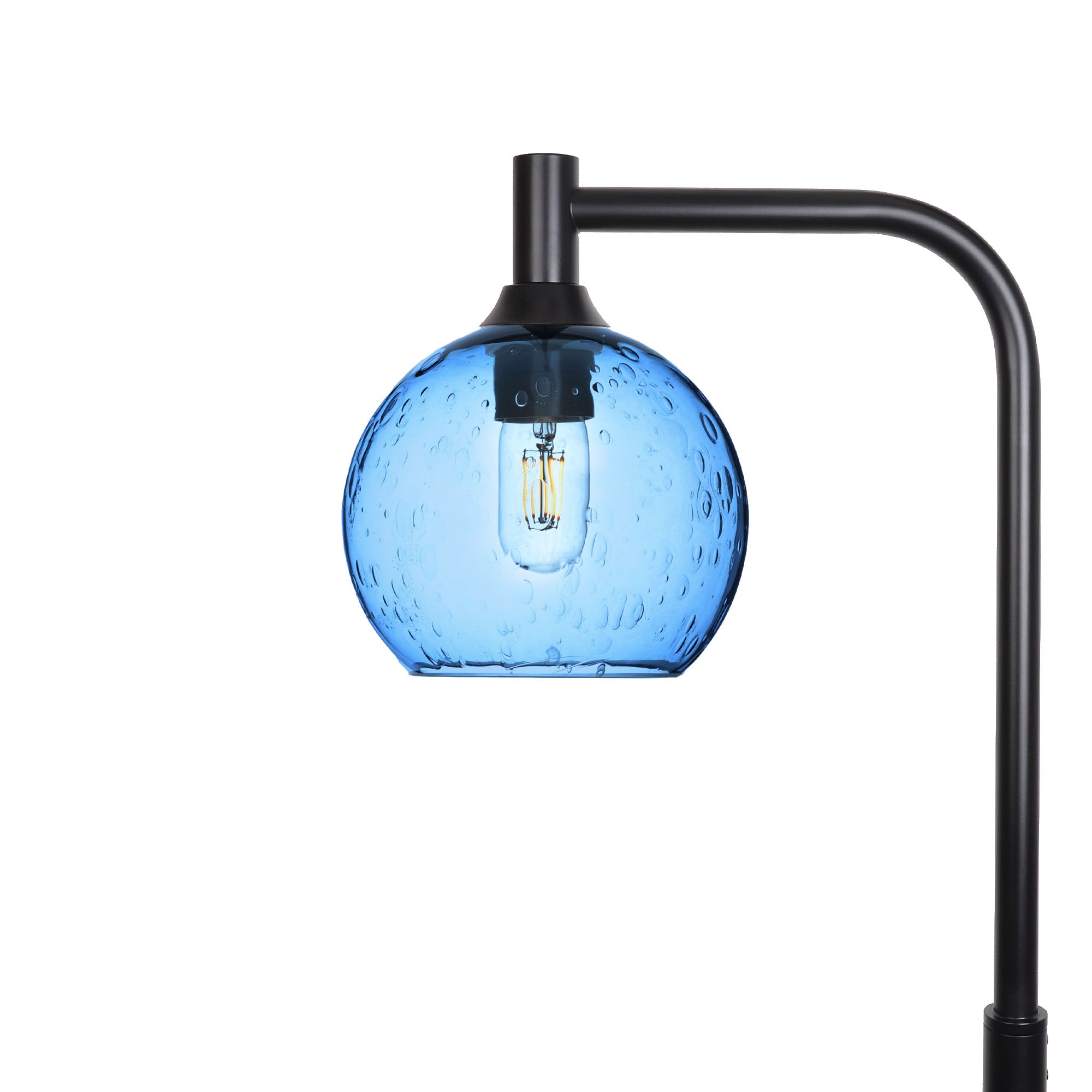 767 Floor Lamp-Glass-Bicycle Glass Co - Hotshop-Lunar-Steel Blue-Matte Black-Bicycle Glass Co