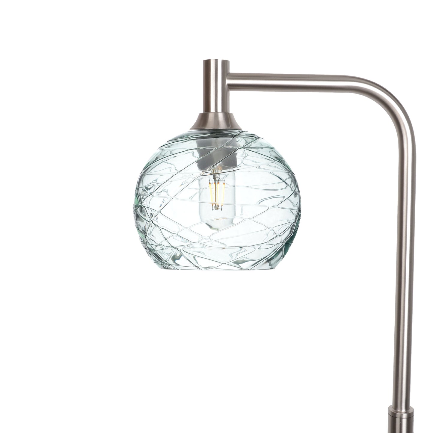 767 Floor Lamp-Glass-Bicycle Glass Co - Hotshop-Spun-Eco Clear-Brushed Nickel-Bicycle Glass Co
