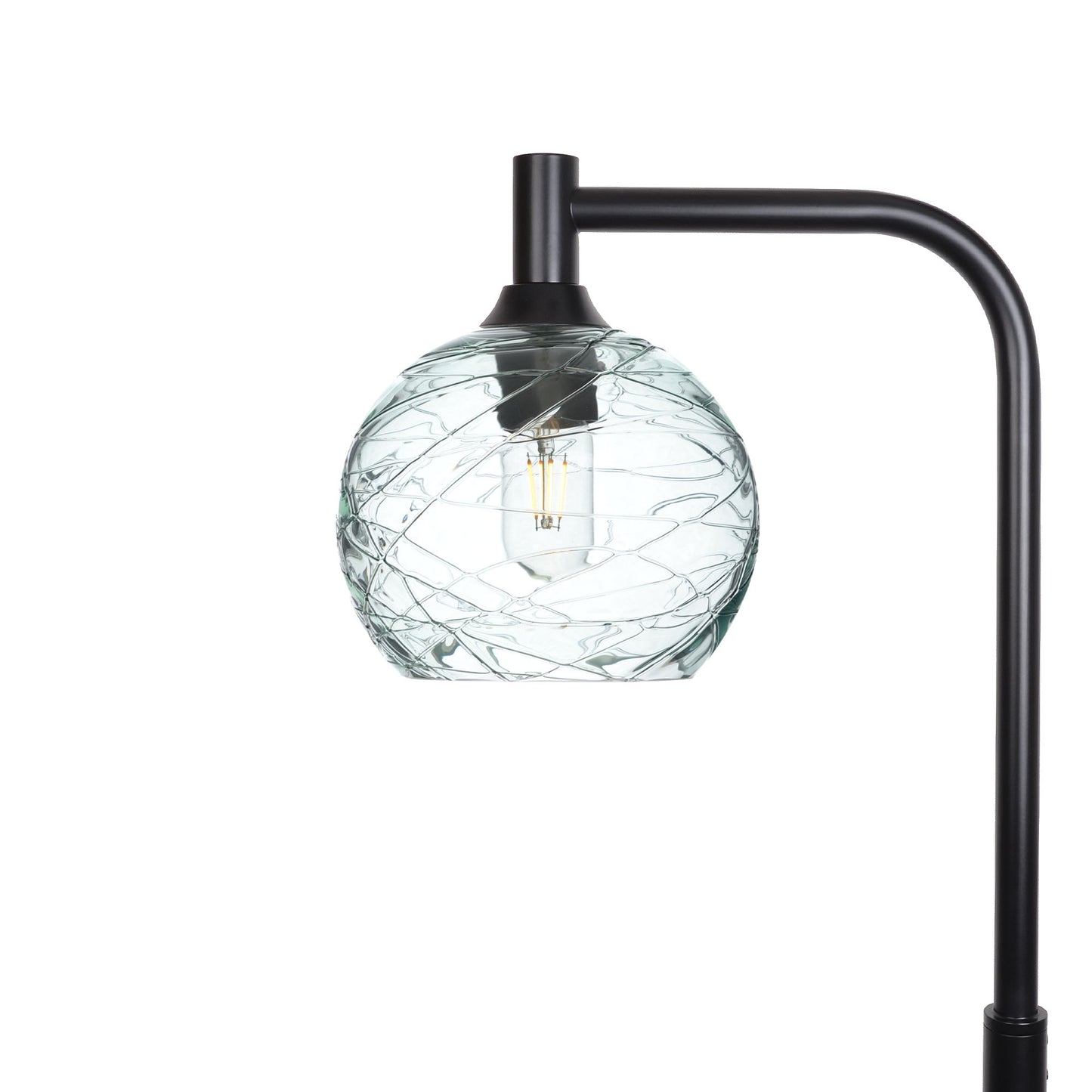 767 Floor Lamp-Glass-Bicycle Glass Co - Hotshop-Spun-Eco Clear-Matte Black-Bicycle Glass Co