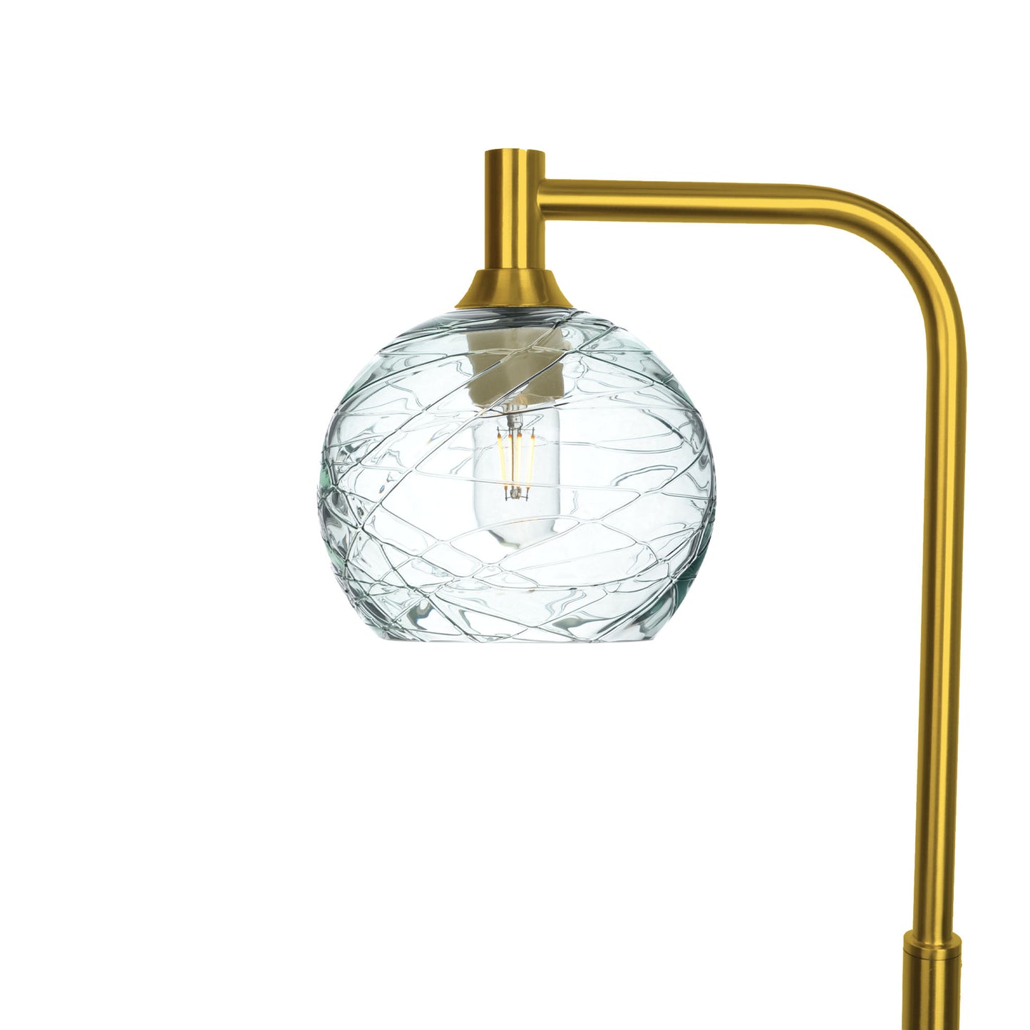767 Floor Lamp-Glass-Bicycle Glass Co - Hotshop-Spun-Eco Clear-Polished Brass-Bicycle Glass Co