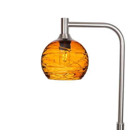 767 Floor Lamp-Glass-Bicycle Glass Co - Hotshop-Spun-Golden Amber-Brushed Nickel-Bicycle Glass Co