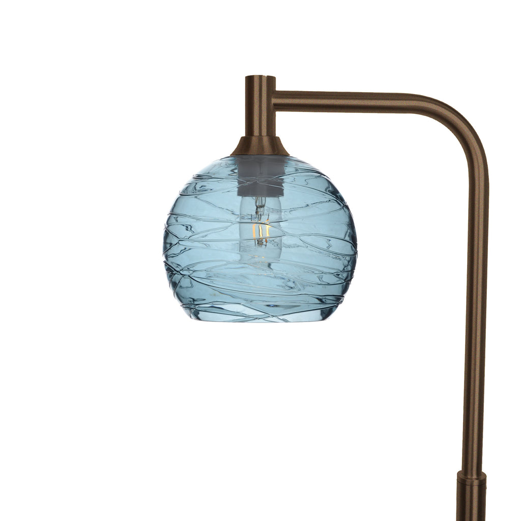 767 Floor Lamp-Glass-Bicycle Glass Co - Hotshop-Spun-Slate Gray-Antique Bronze-Bicycle Glass Co