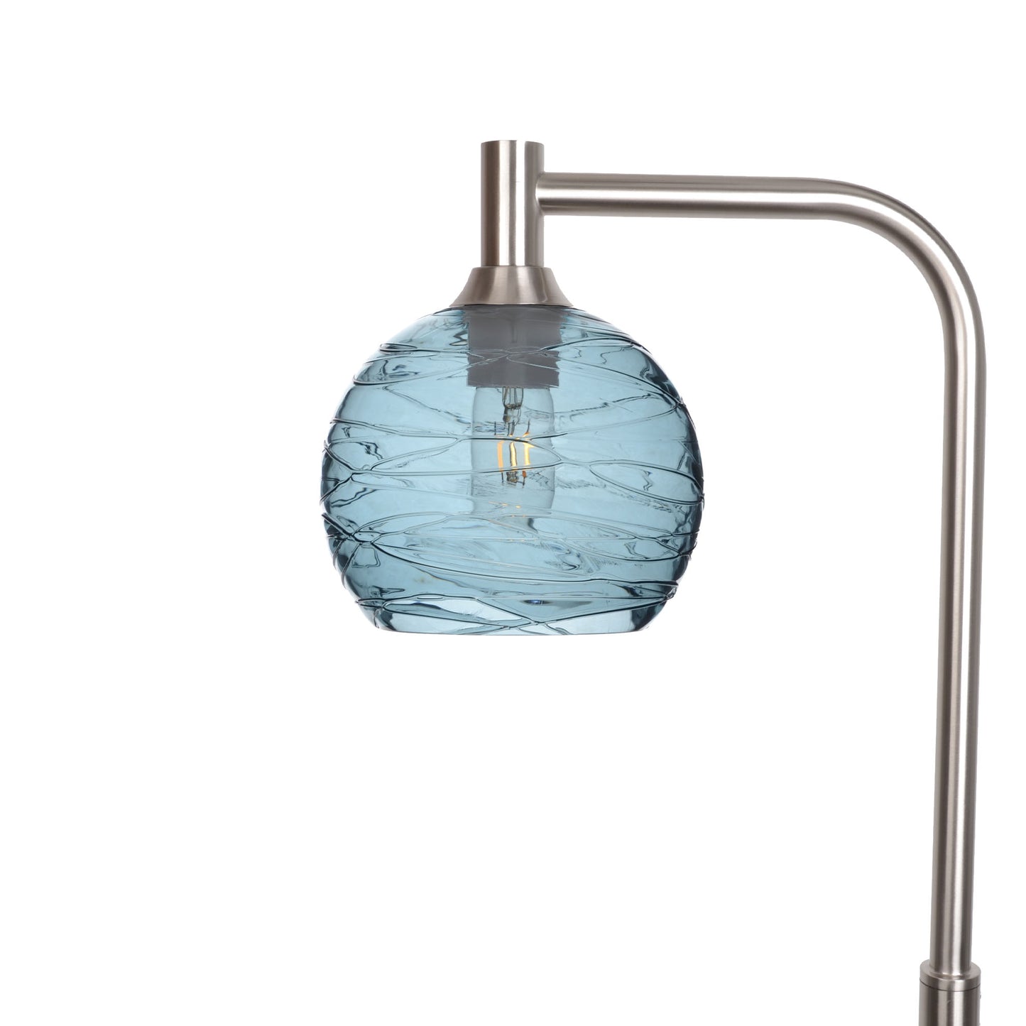 767 Floor Lamp-Glass-Bicycle Glass Co - Hotshop-Spun-Slate Gray-Brushed Nickel-Bicycle Glass Co