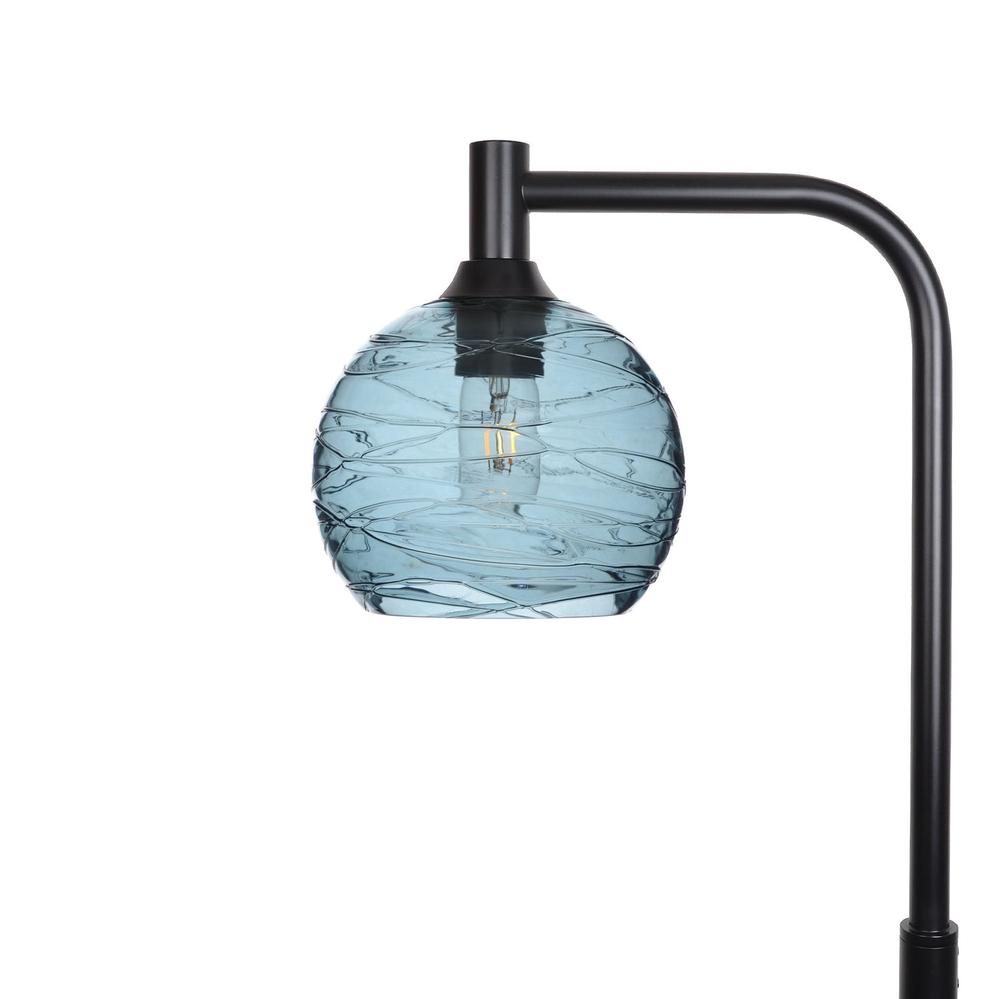 767 Floor Lamp-Glass-Bicycle Glass Co - Hotshop-Spun-Slate Gray-Matte Black-Bicycle Glass Co