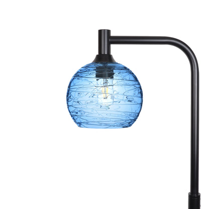 767 Floor Lamp-Glass-Bicycle Glass Co - Hotshop-Spun-Steel Blue-Matte Black-Bicycle Glass Co