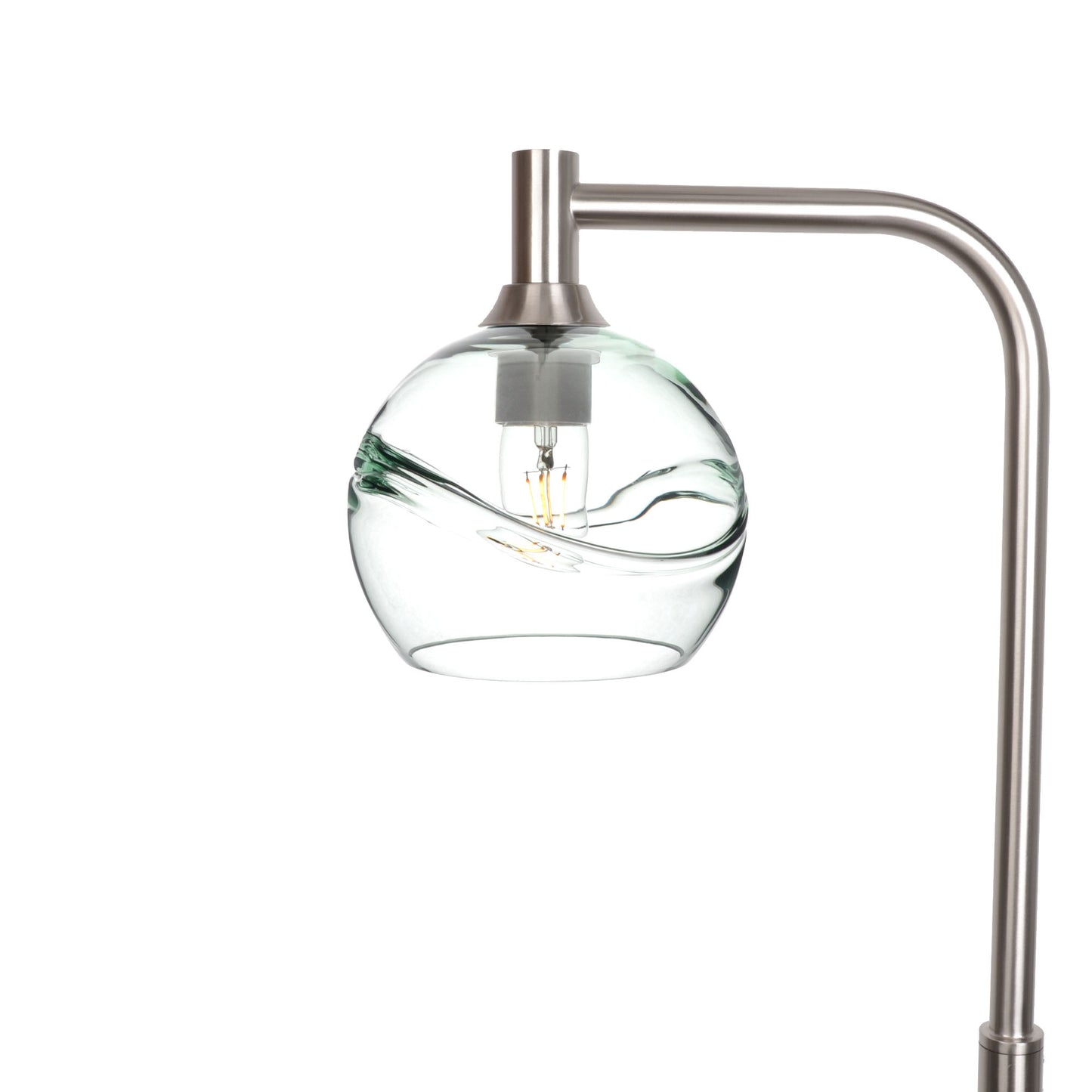 767 Floor Lamp-Glass-Bicycle Glass Co - Hotshop-Swell-Eco Clear-Brushed Nickel-Bicycle Glass Co