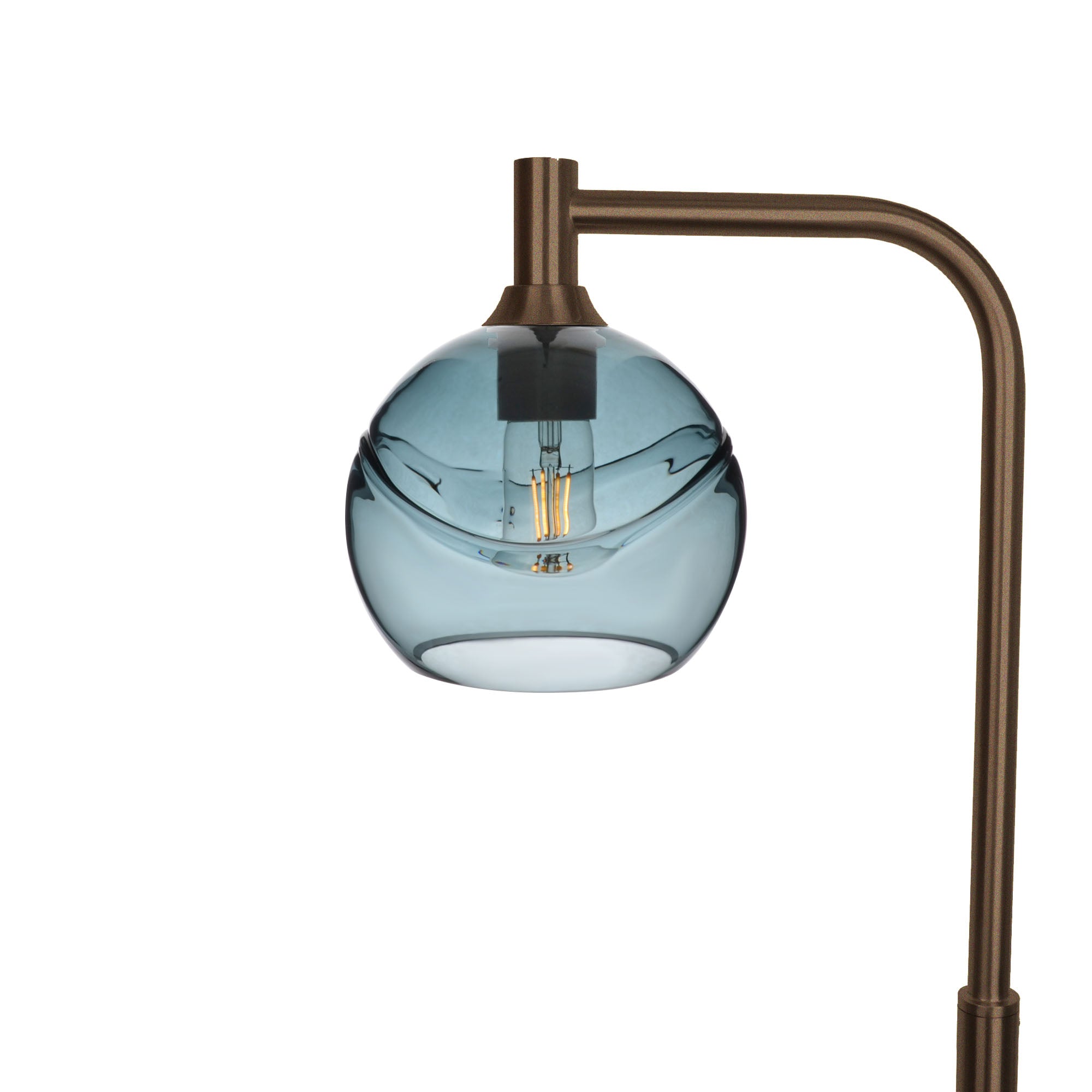 767 Floor Lamp-Glass-Bicycle Glass Co - Hotshop-Swell-Slate Gray-Antique Bronze-Bicycle Glass Co