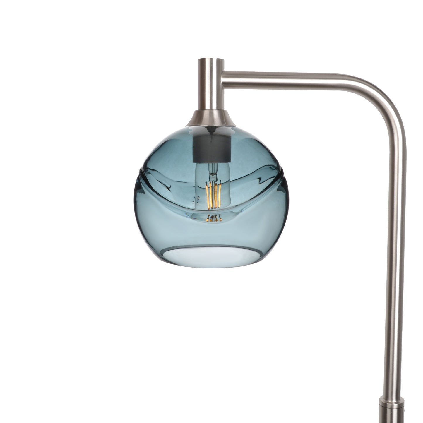 767 Floor Lamp-Glass-Bicycle Glass Co - Hotshop-Swell-Slate Gray-Brushed Nickel-Bicycle Glass Co