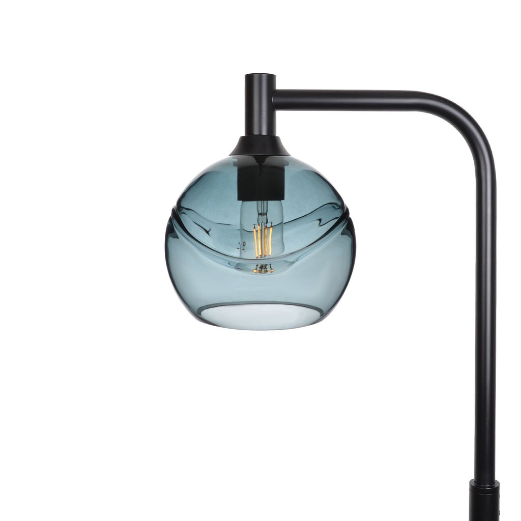 767 Floor Lamp-Glass-Bicycle Glass Co - Hotshop-Swell-Slate Gray-Matte Black-Bicycle Glass Co
