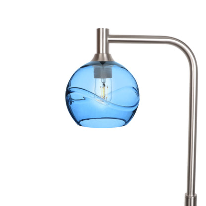 767 Floor Lamp-Glass-Bicycle Glass Co - Hotshop-Swell-Steel Blue-Brushed Nickel-Bicycle Glass Co