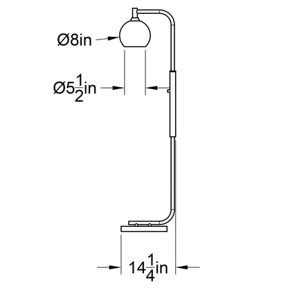 767 Glacial: Floor Lamp-Glass-Bicycle Glass Co - Hotshop-Golden Amber-Matte Black-Bicycle Glass Co