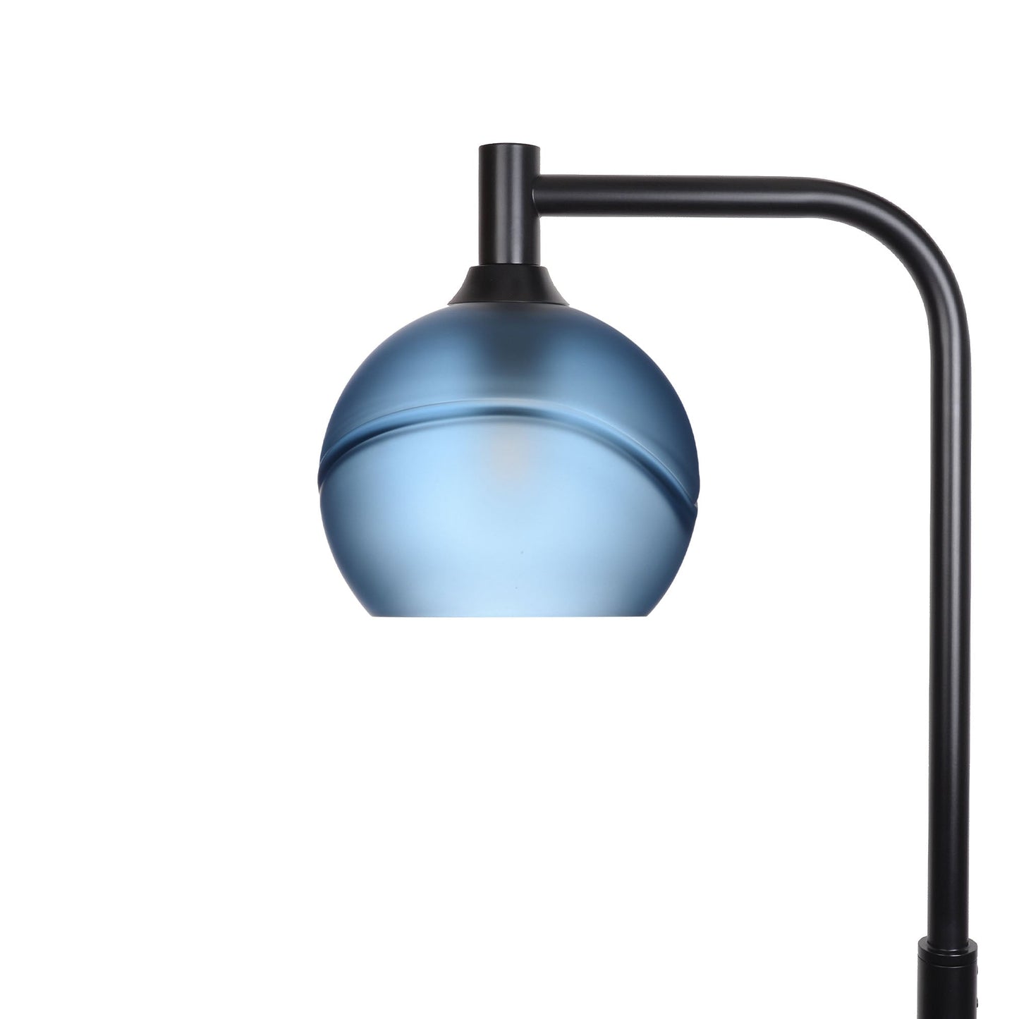 767 Glacial: Floor Lamp-Glass-Bicycle Glass Co - Hotshop-Steel Blue-Matte Black-Bicycle Glass Co