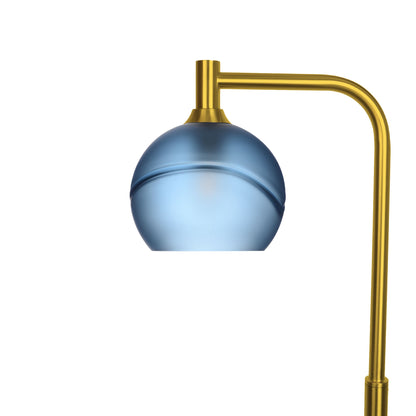 767 Glacial: Floor Lamp-Glass-Bicycle Glass Co - Hotshop-Steel Blue-Polished Brass-Bicycle Glass Co
