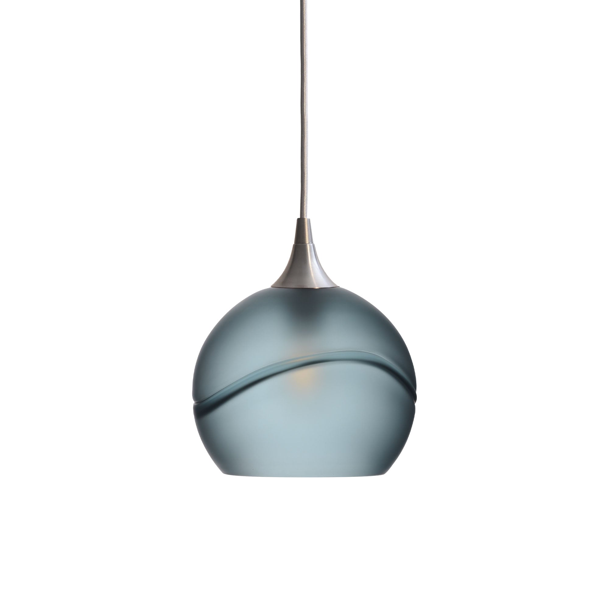 767 Glacial: Single Pendant Light-Pendant Lighting-Bicycle Glass Co - Hotshop-Steel Blue-Antique Bronze-Bicycle Glass Co