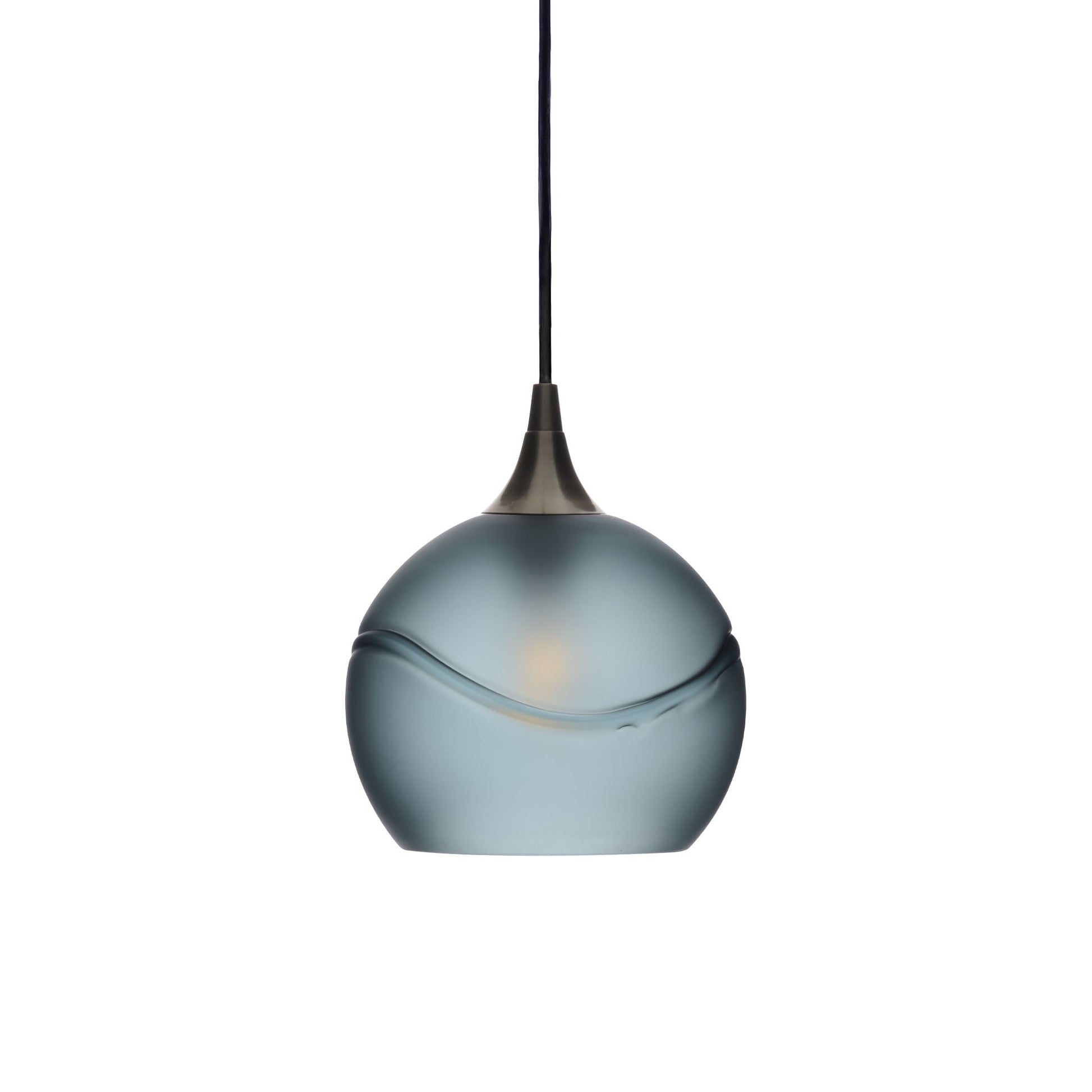 767 Glacial: Single Pendant Light-Pendant Lighting-Bicycle Glass Co - Hotshop-Steel Blue-Antique Bronze-Bicycle Glass Co