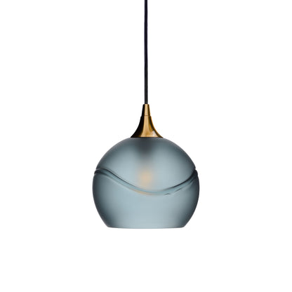 767 Glacial: Single Pendant Light-Pendant Lighting-Bicycle Glass Co - Hotshop-Steel Blue-Antique Bronze-Bicycle Glass Co