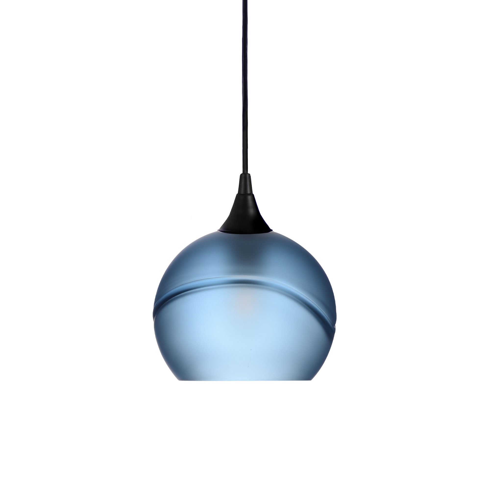 767 Glacial: Single Pendant Light-Pendant Lighting-Bicycle Glass Co - Hotshop-Steel Blue-Antique Bronze-Bicycle Glass Co