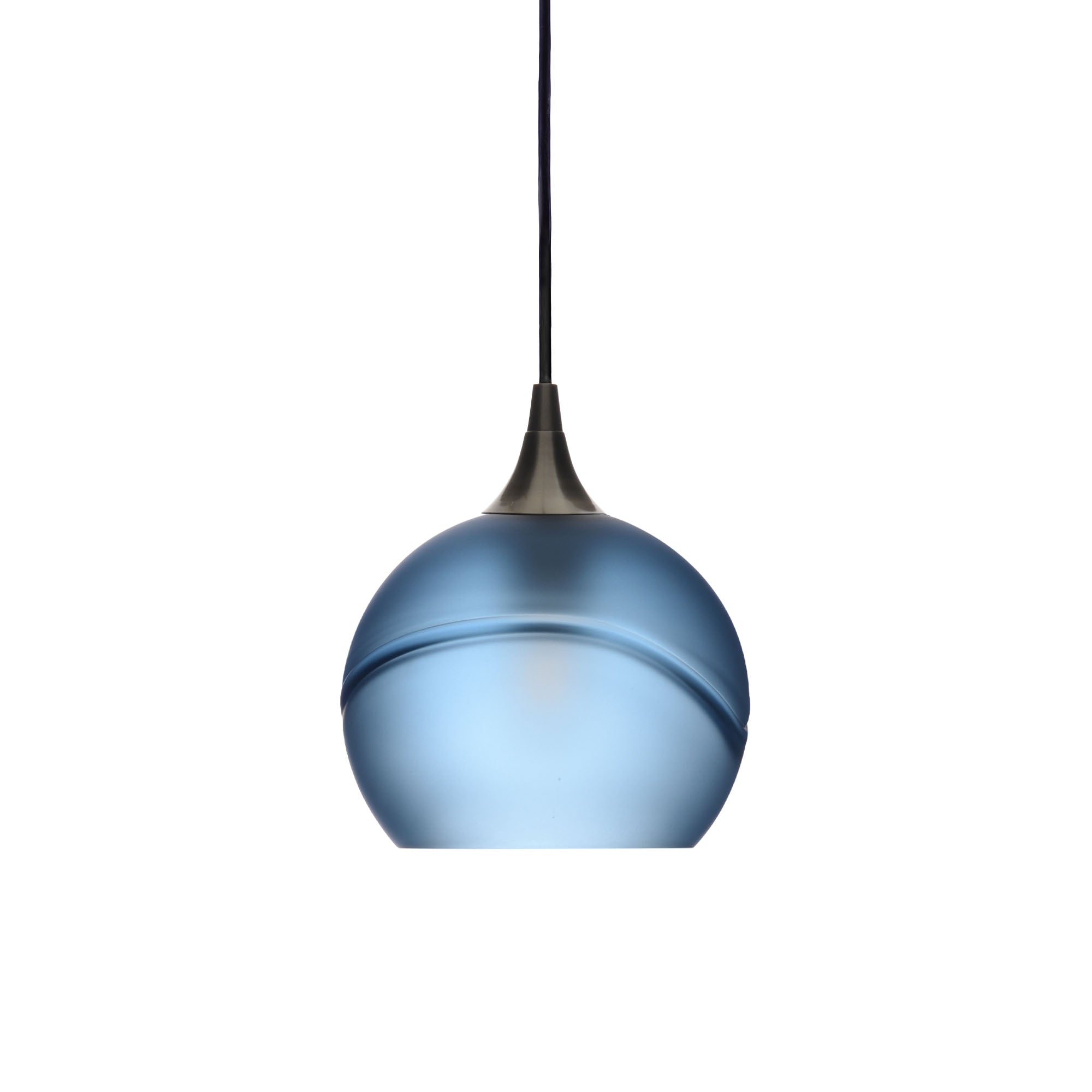 767 Glacial: Single Pendant Light-Pendant Lighting-Bicycle Glass Co - Hotshop-Steel Blue-Antique Bronze-Bicycle Glass Co
