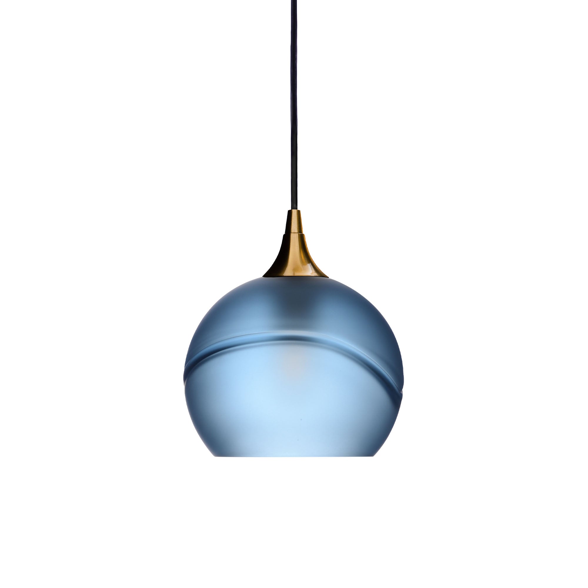 767 Glacial: Single Pendant Light-Pendant Lighting-Bicycle Glass Co - Hotshop-Steel Blue-Antique Bronze-Bicycle Glass Co
