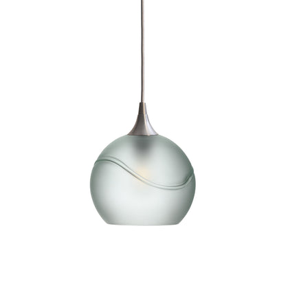 767 Glacial: Single Pendant Light-Pendant Lighting-Bicycle Glass Co - Hotshop-Eco Clear-Brushed Nickel-Bicycle Glass Co