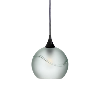 767 Glacial: Single Pendant Light-Pendant Lighting-Bicycle Glass Co - Hotshop-Eco Clear-Matte Black-Bicycle Glass Co
