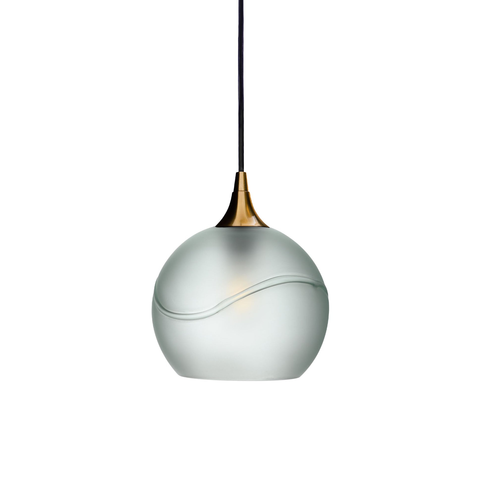 767 Glacial: Single Pendant Light-Pendant Lighting-Bicycle Glass Co - Hotshop-Eco Clear-Polished Brass-Bicycle Glass Co