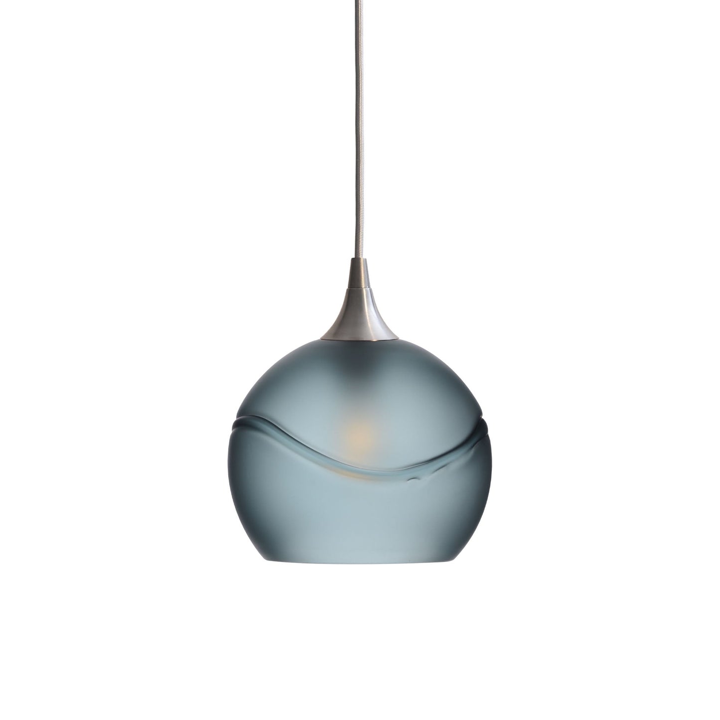 767 Glacial: Single Pendant Light-Pendant Lighting-Bicycle Glass Co - Hotshop-Slate Gray-Brushed Nickel-Bicycle Glass Co