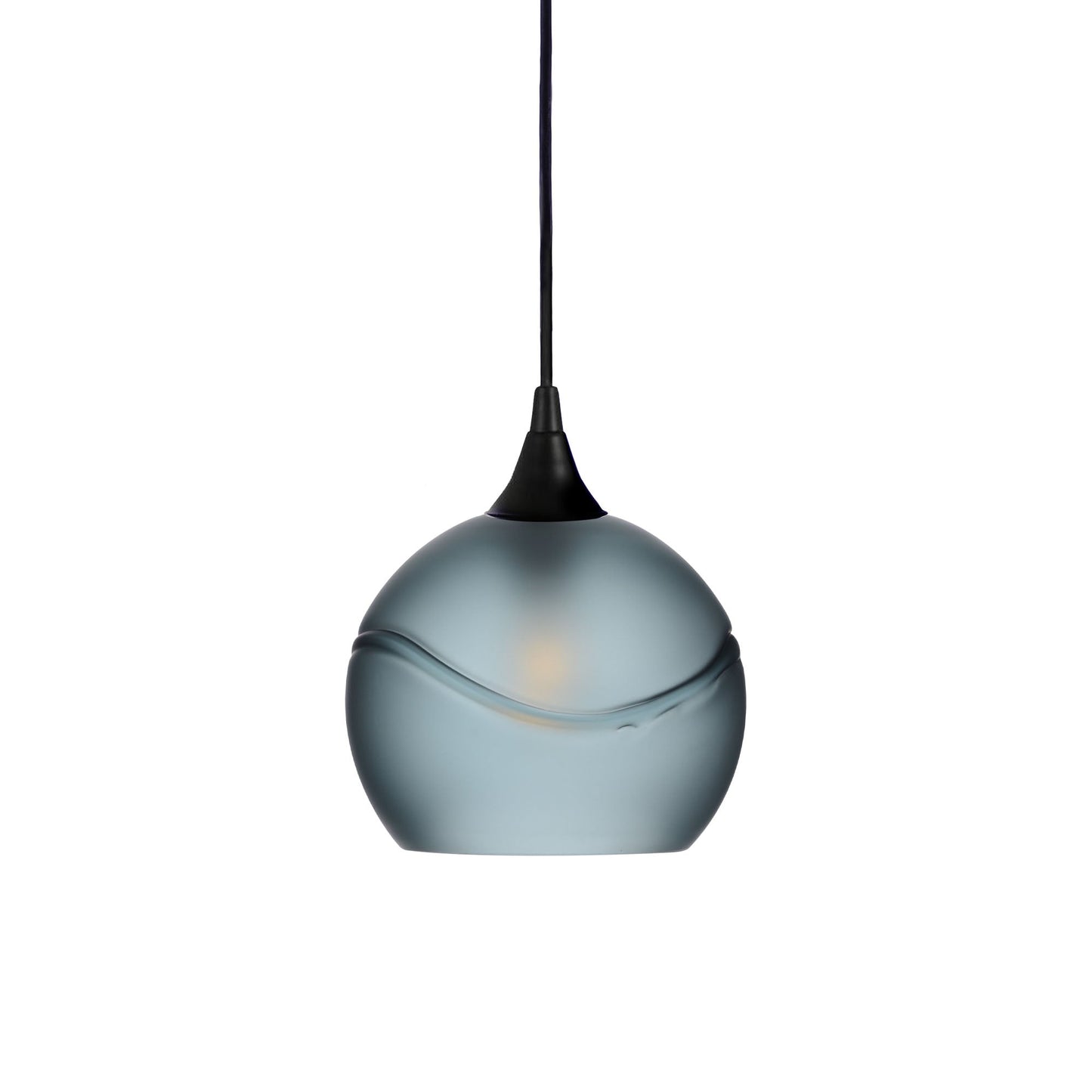 767 Glacial: Single Pendant Light-Pendant Lighting-Bicycle Glass Co - Hotshop-Slate Gray-Matte Black-Bicycle Glass Co