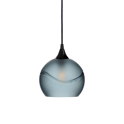 767 Glacial: Single Pendant Light-Pendant Lighting-Bicycle Glass Co - Hotshop-Slate Gray-Matte Black-Bicycle Glass Co