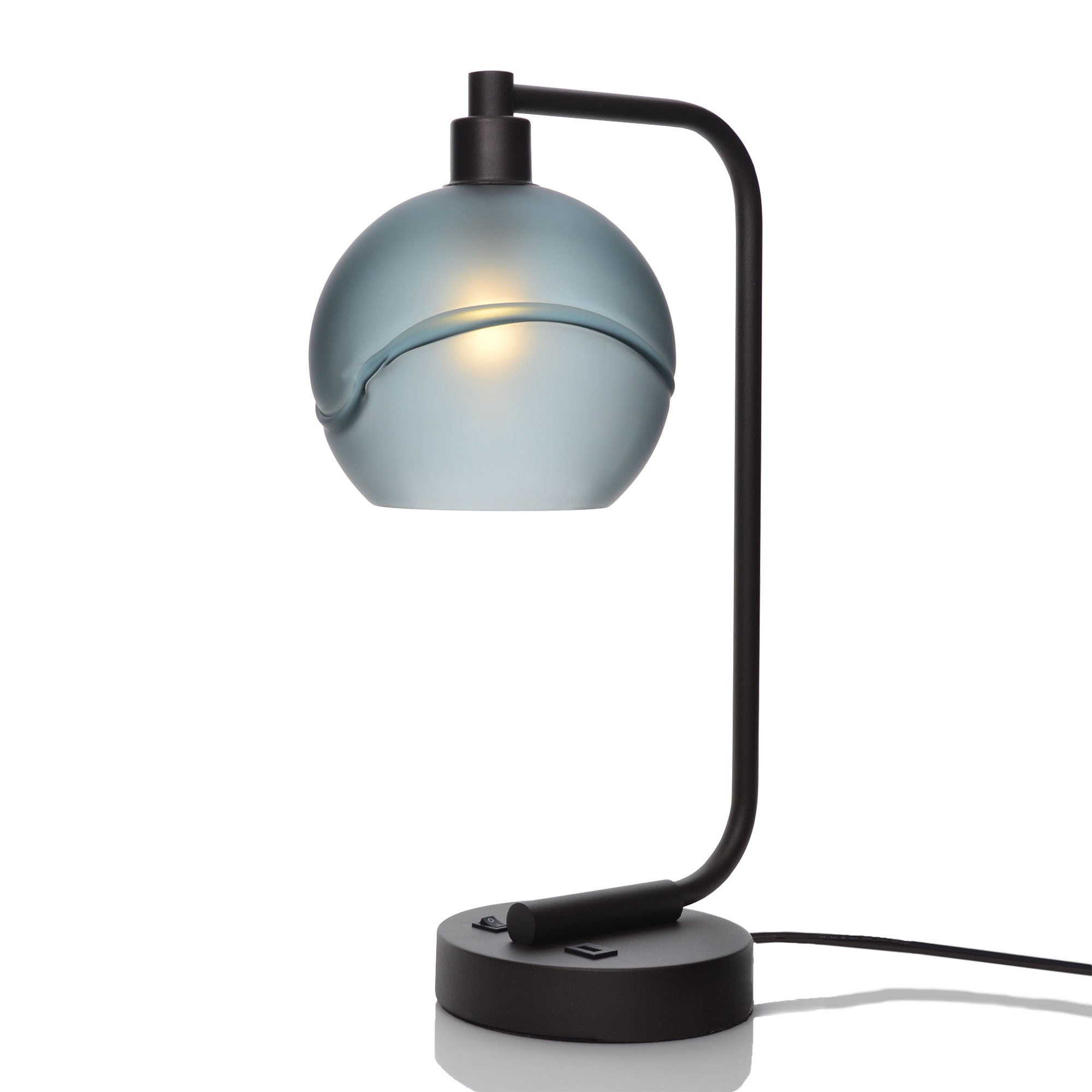 767 Glacial: Table Lamp-Glass-Bicycle Glass Co - Hotshop-Slate Gray-Matte Black-Bicycle Glass Co