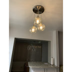 767 Lunar: 3 Pendant Cascade Chandelier-Multipendant-Bicycle Glass Co-Steel Blue-Bicycle Glass Co