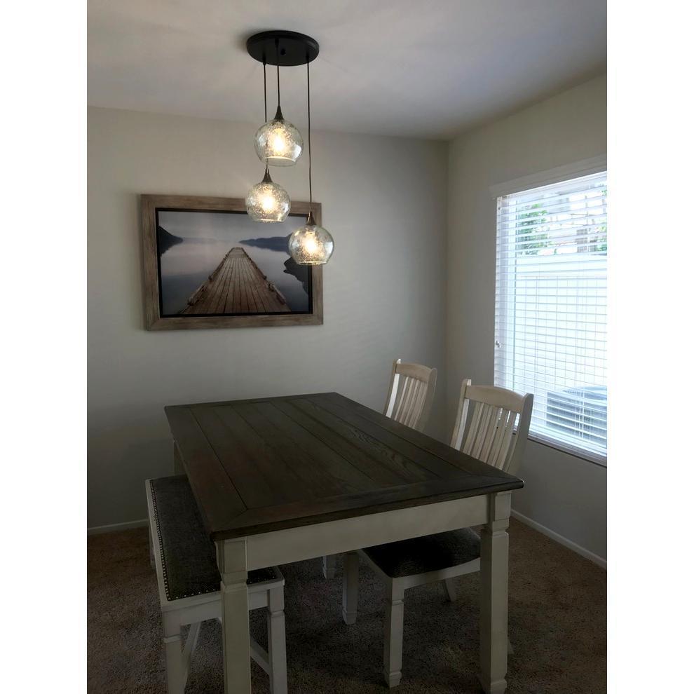 3-767-LUN-STB-STD-3RND-BNI-Lunar 3 Pendant Cascade Chandelier: Form No. 767-Multipendant-Bicycle Glass Co-Steel Blue-Bicycle Glass Co