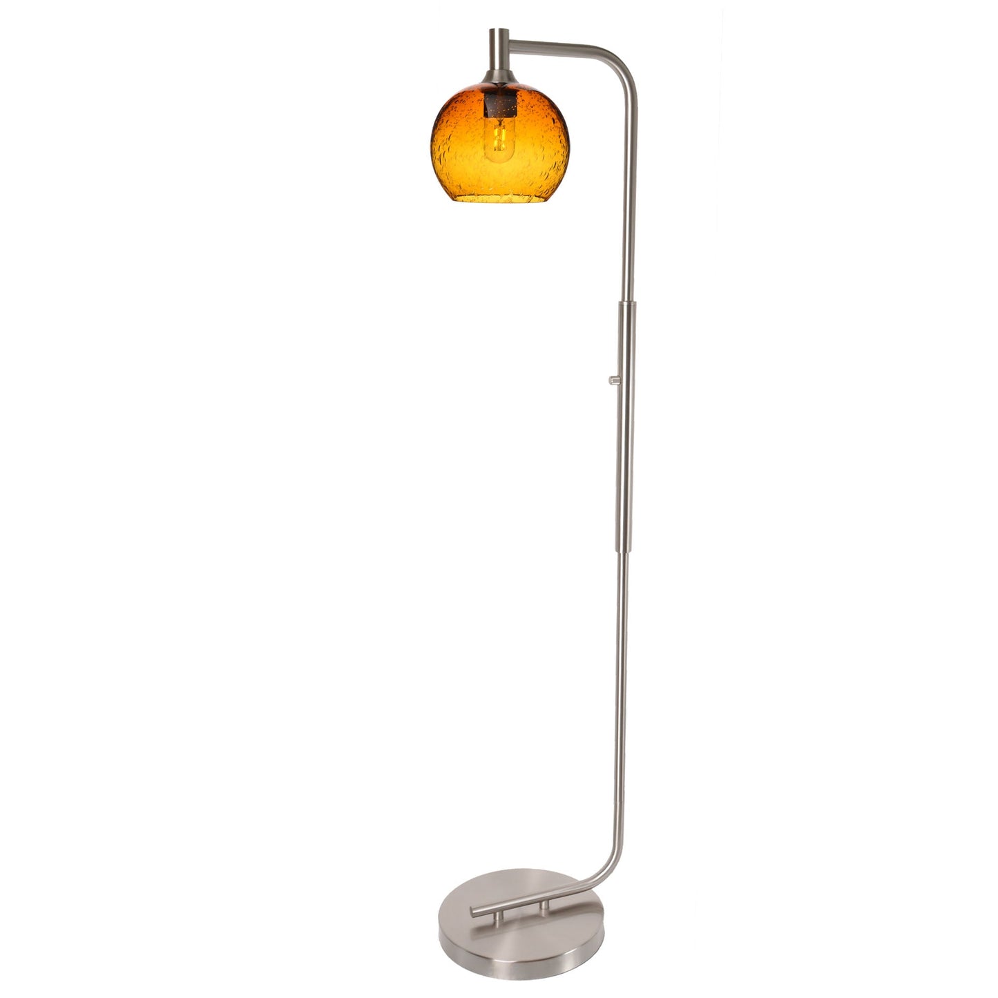 767 Lunar: Floor Lamp-Glass-Bicycle Glass Co - Hotshop-Golden Amber-Matte Black-Bicycle Glass Co