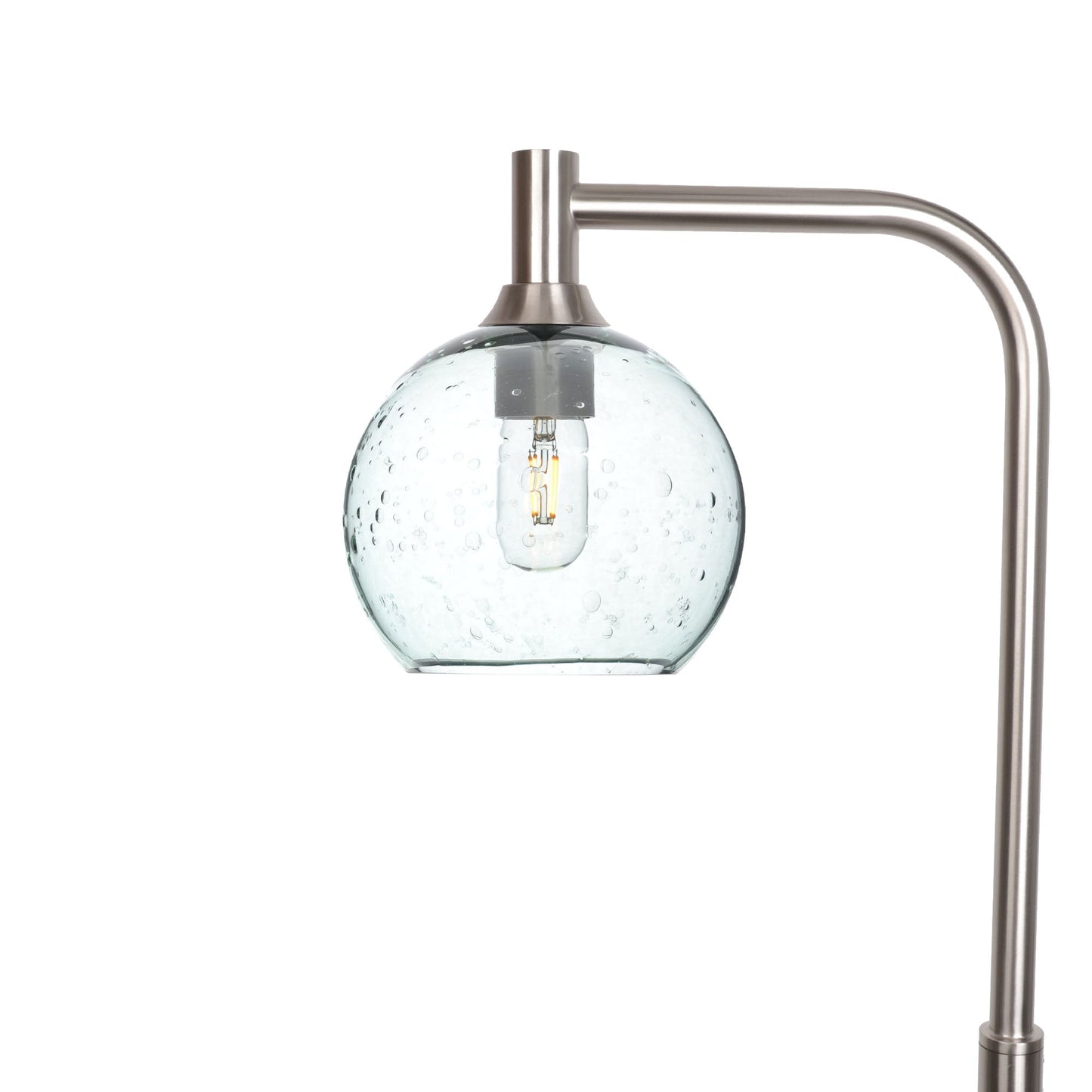 767 Lunar: Floor Lamp-Glass-Bicycle Glass Co - Hotshop-Eco Clear-Brushed Nickel-Bicycle Glass Co