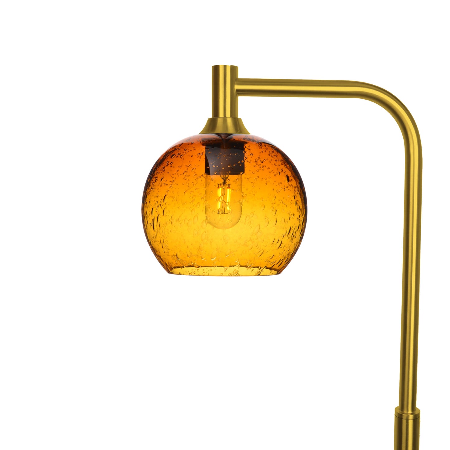 767 Lunar: Floor Lamp-Glass-Bicycle Glass Co - Hotshop-Golden Amber-Polished Brass-Bicycle Glass Co