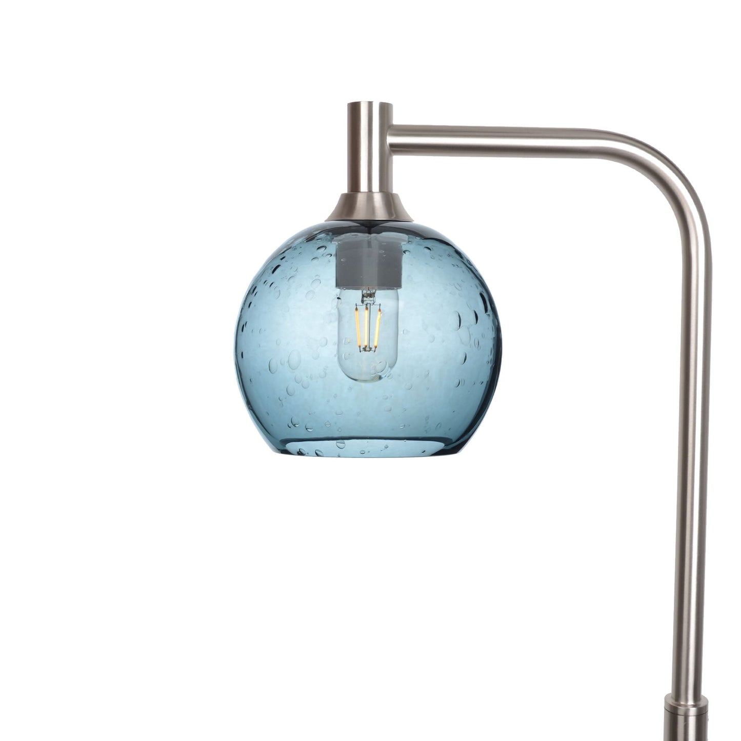 767 Lunar: Floor Lamp-Glass-Bicycle Glass Co - Hotshop-Slate Gray-Brushed Nickel-Bicycle Glass Co