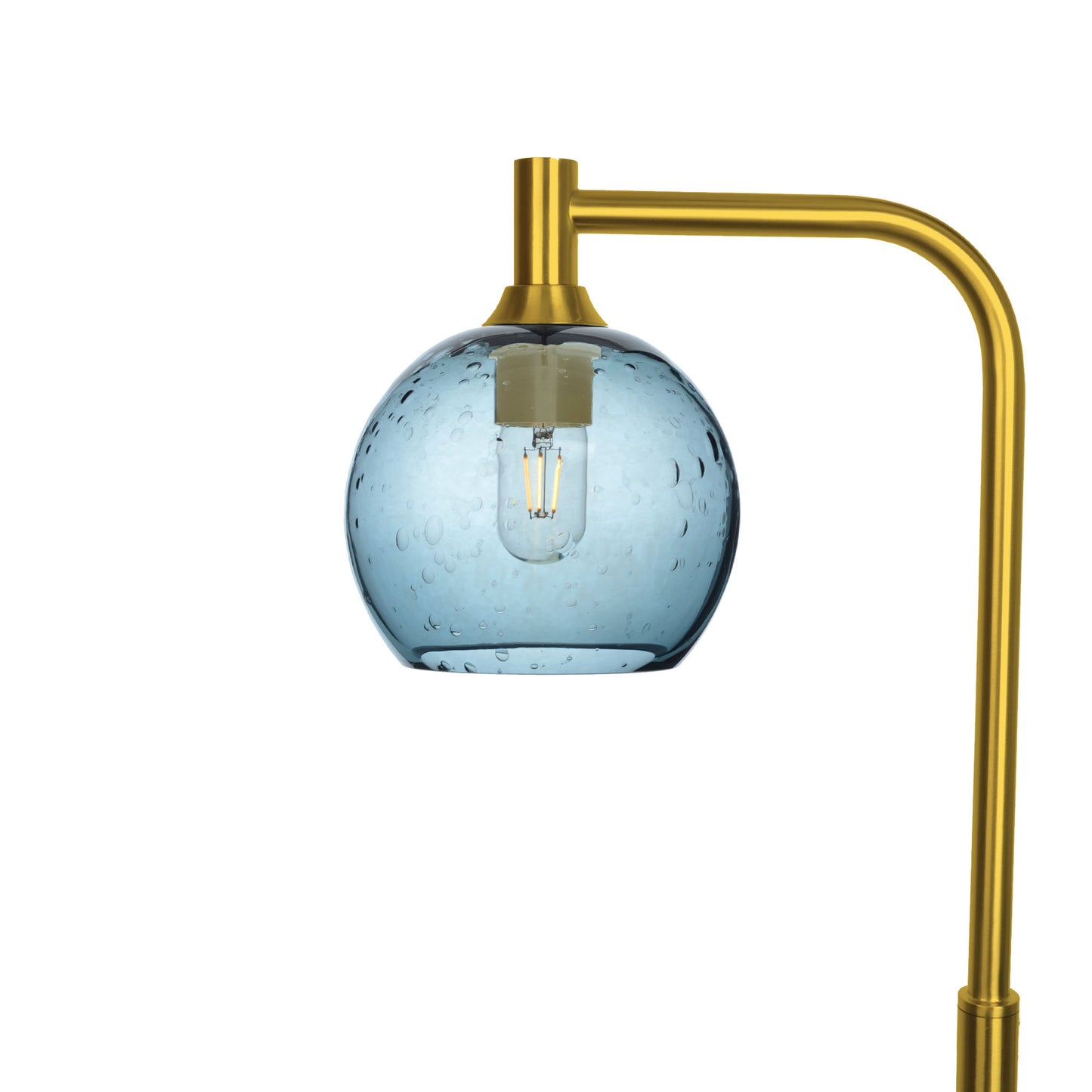 767 Lunar: Floor Lamp-Glass-Bicycle Glass Co - Hotshop-Slate Gray-Polished Brass-Bicycle Glass Co