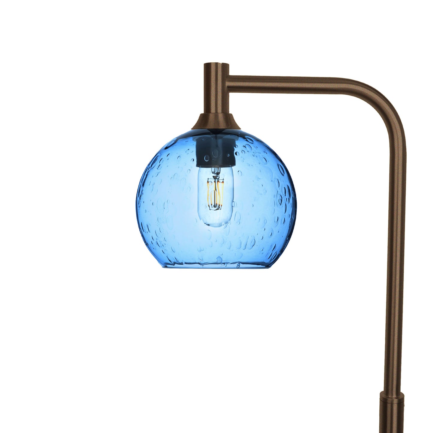 767 Lunar: Floor Lamp-Glass-Bicycle Glass Co - Hotshop-Steel Blue-Antique Bronze-Bicycle Glass Co