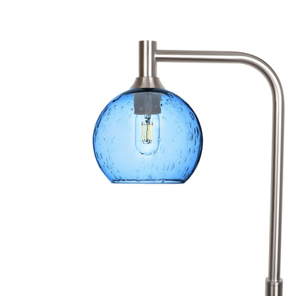 767 Lunar: Floor Lamp-Glass-Bicycle Glass Co - Hotshop-Steel Blue-Brushed Nickel-Bicycle Glass Co