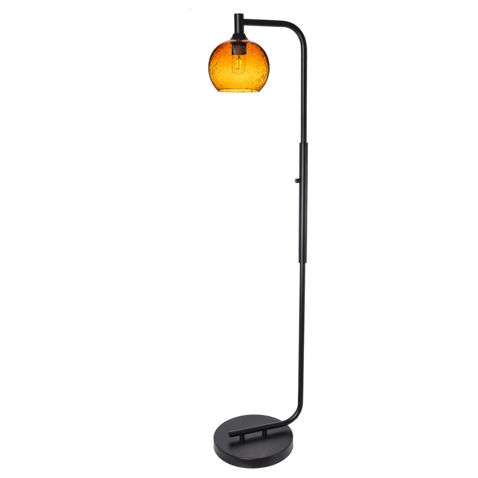 767 Lunar: Floor Lamp-Glass-Bicycle Glass Co - Hotshop-Golden Amber-Matte Black-Bicycle Glass Co