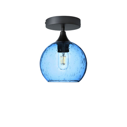 767 Lunar: Semi Flush Light-Glass-Bicycle Glass Co - Hotshop-Steel Blue-Antique Bronze-Bicycle Glass Co