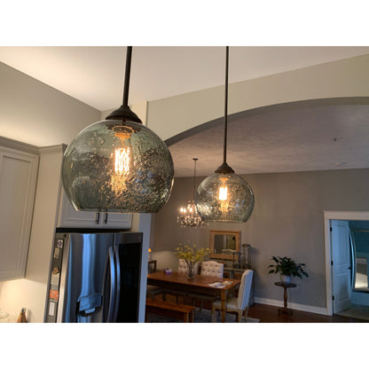 767 Lunar: Single Pendant Light-Pendant Lights-Bicycle Glass Co-Steel Blue-Bicycle Glass Co