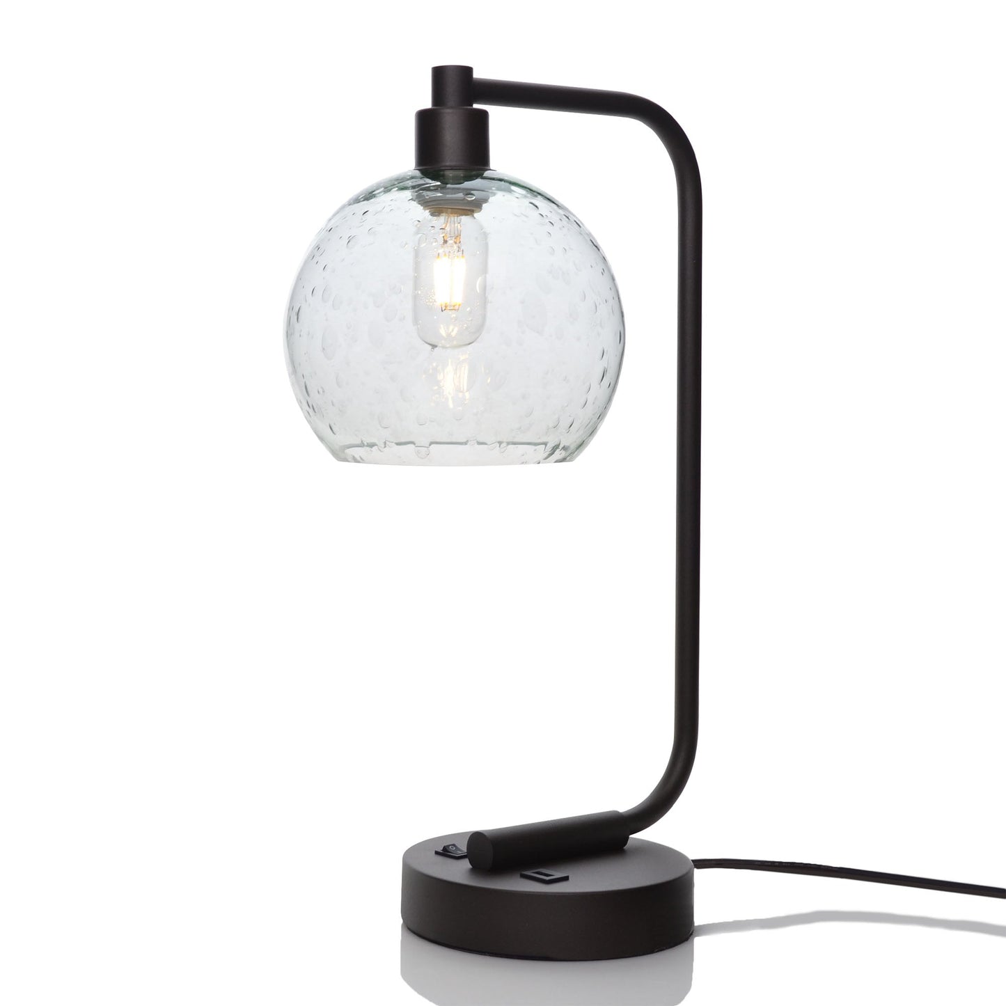 767 Lunar: Table Lamp-Glass-Bicycle Glass Co - Hotshop-Eco Clear-Matte Black-Bicycle Glass Co