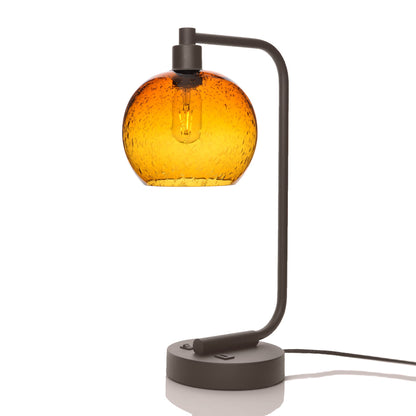 767 Lunar: Table Lamp-Glass-Bicycle Glass Co - Hotshop-Golden Amber-Dark Bronze-Bicycle Glass Co