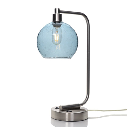 767 Lunar: Table Lamp-Glass-Bicycle Glass Co - Hotshop-Slate Gray-Brushed Nickel-4 Watt LED (+$0.00)-Bicycle Glass Co