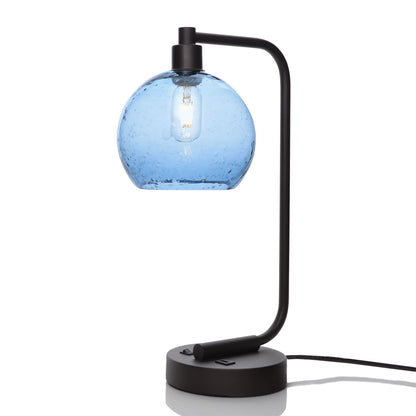 767 Lunar: Table Lamp-Glass-Bicycle Glass Co - Hotshop-Steel Blue-Matte Black-Bicycle Glass Co