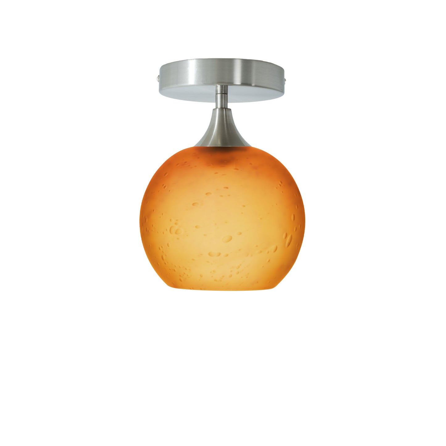767 Semi-Flush Light-Bicycle Glass Co - Hotshop-Celestial-Golden Amber-Brushed Nickel-Bicycle Glass Co