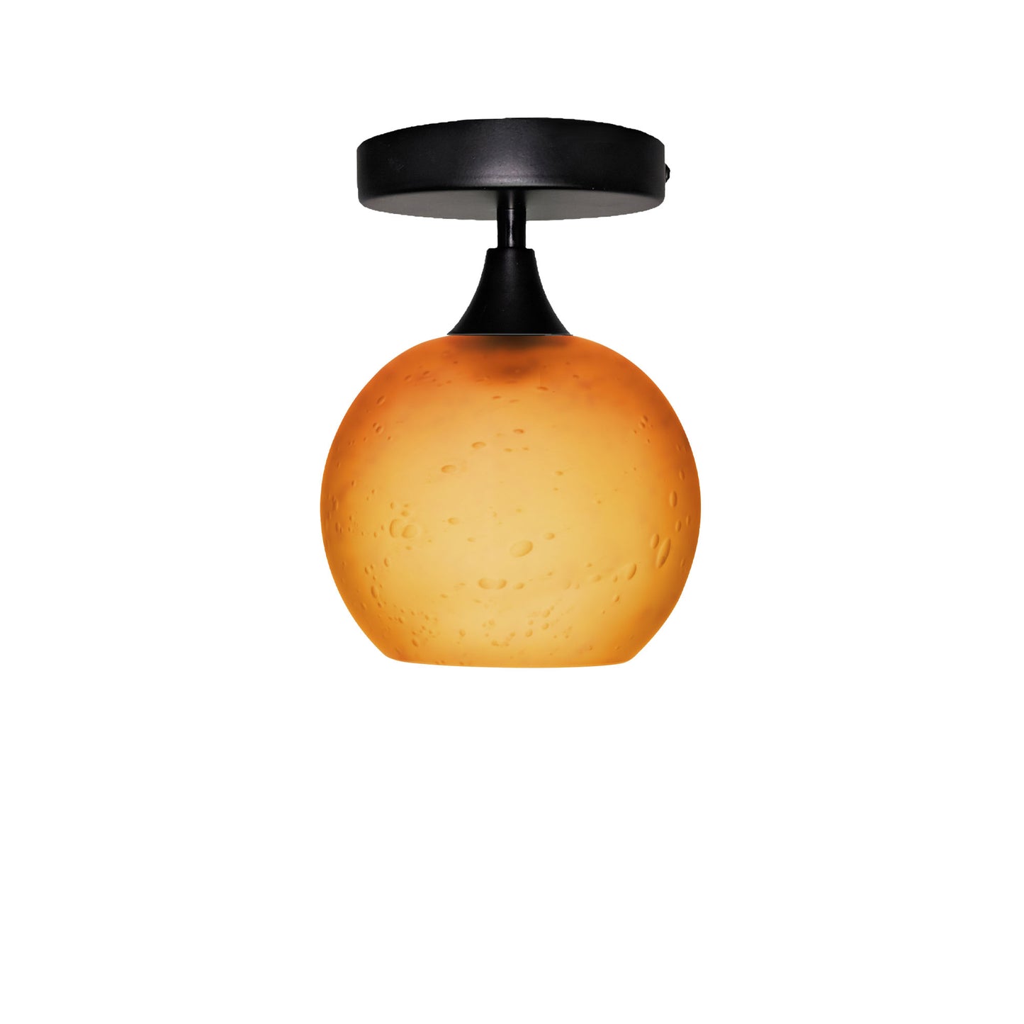 767 Semi-Flush Light-Bicycle Glass Co - Hotshop-Celestial-Golden Amber-Matte Black-Bicycle Glass Co