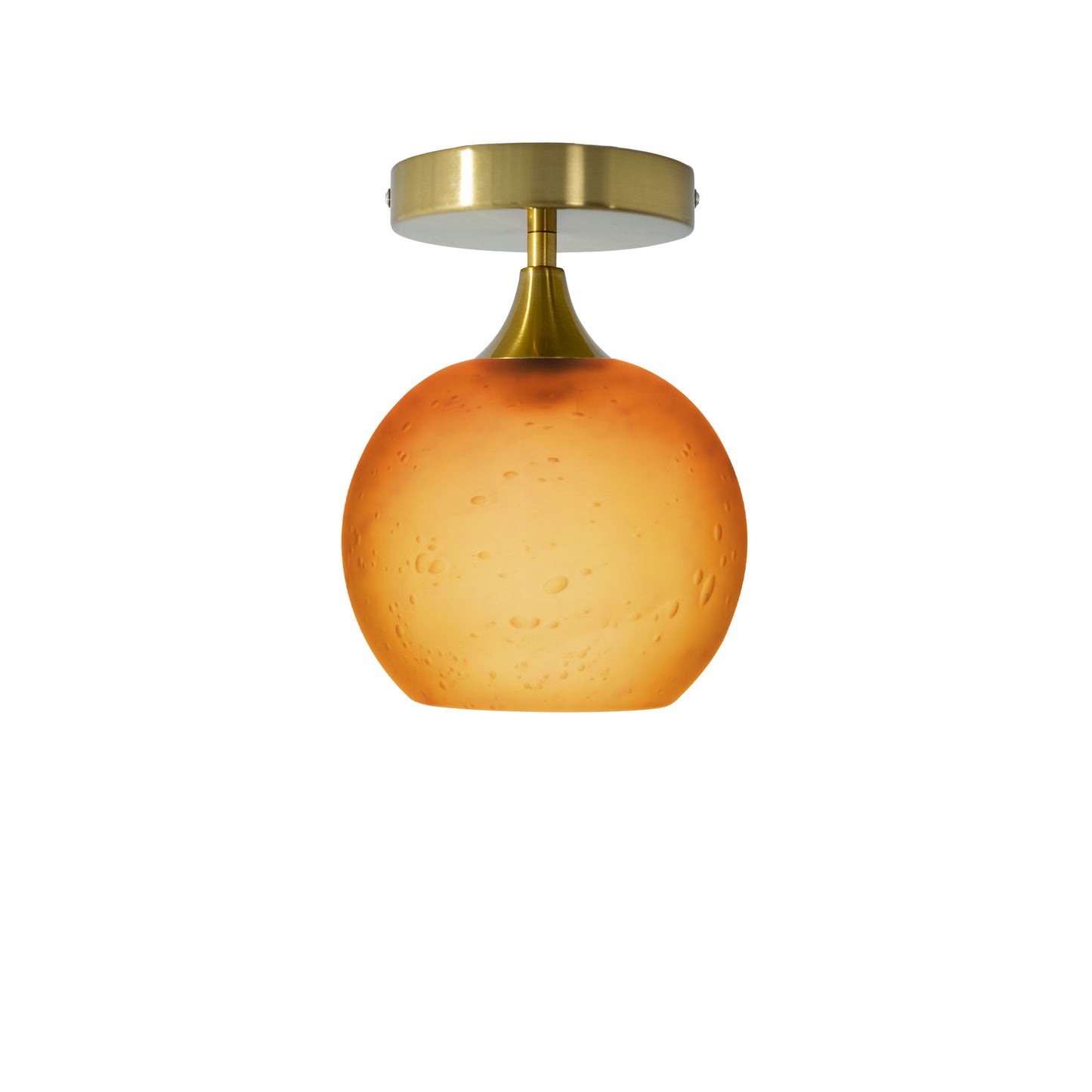 767 Semi-Flush Light-Bicycle Glass Co - Hotshop-Celestial-Golden Amber-Polished Brass-Bicycle Glass Co