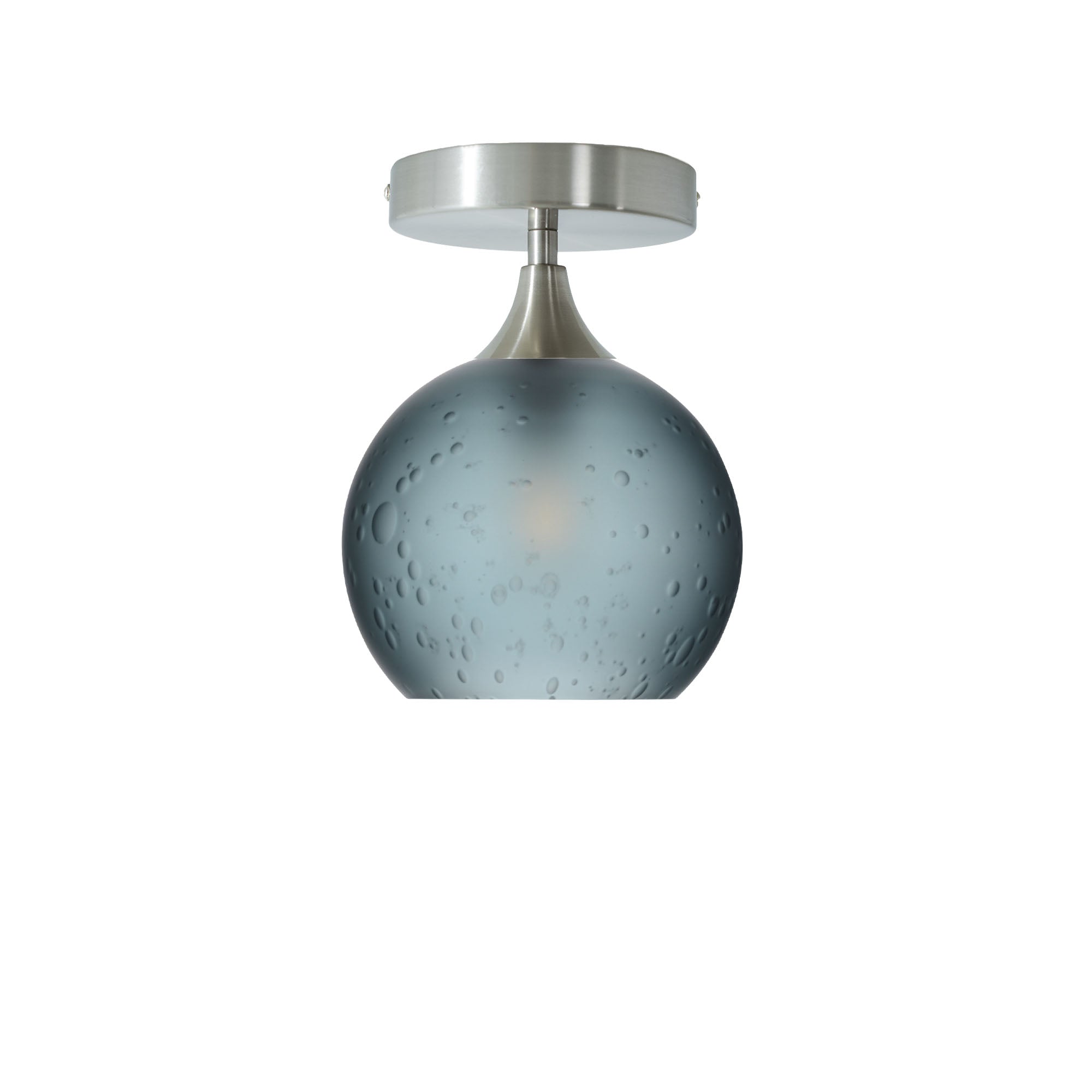 767 Semi-Flush-Bicycle Glass Co - Hotshop-Celestial-Slate Gray-Brushed Nickel-Bicycle Glass Co
